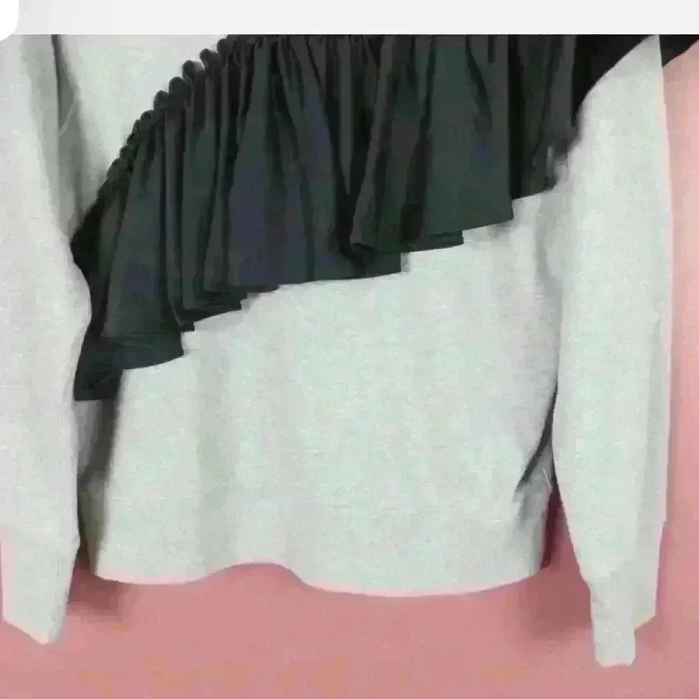 J. Crew Asymmetrical Ruffle Sweatshirt - Picture 8 of 10